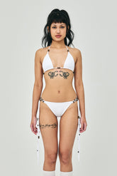 TEMPLE STRAPPY BIKINI WHITE FRONT