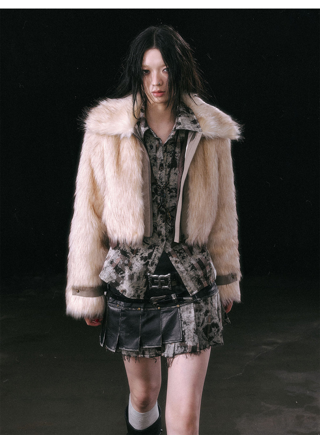 Beige Fuzzy Teddy Coat