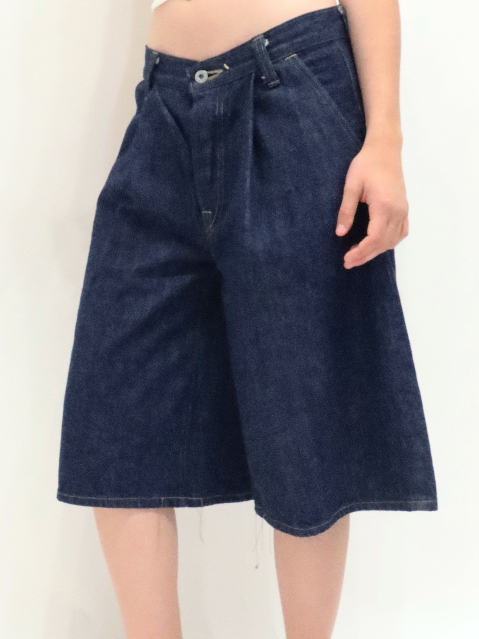 Wide Leg Pleated Jorts 13oz