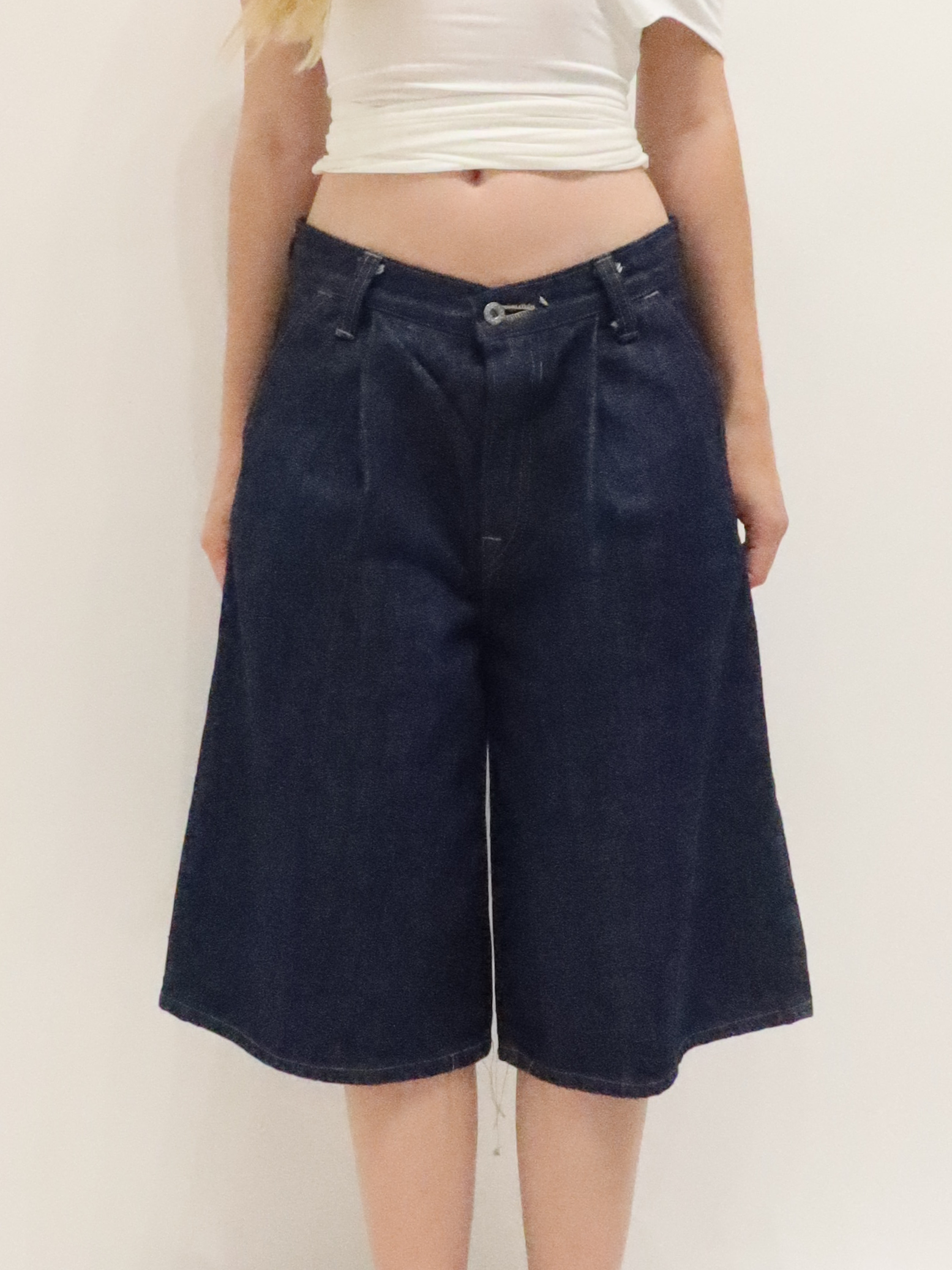 Wide Leg Pleated Jorts 13oz