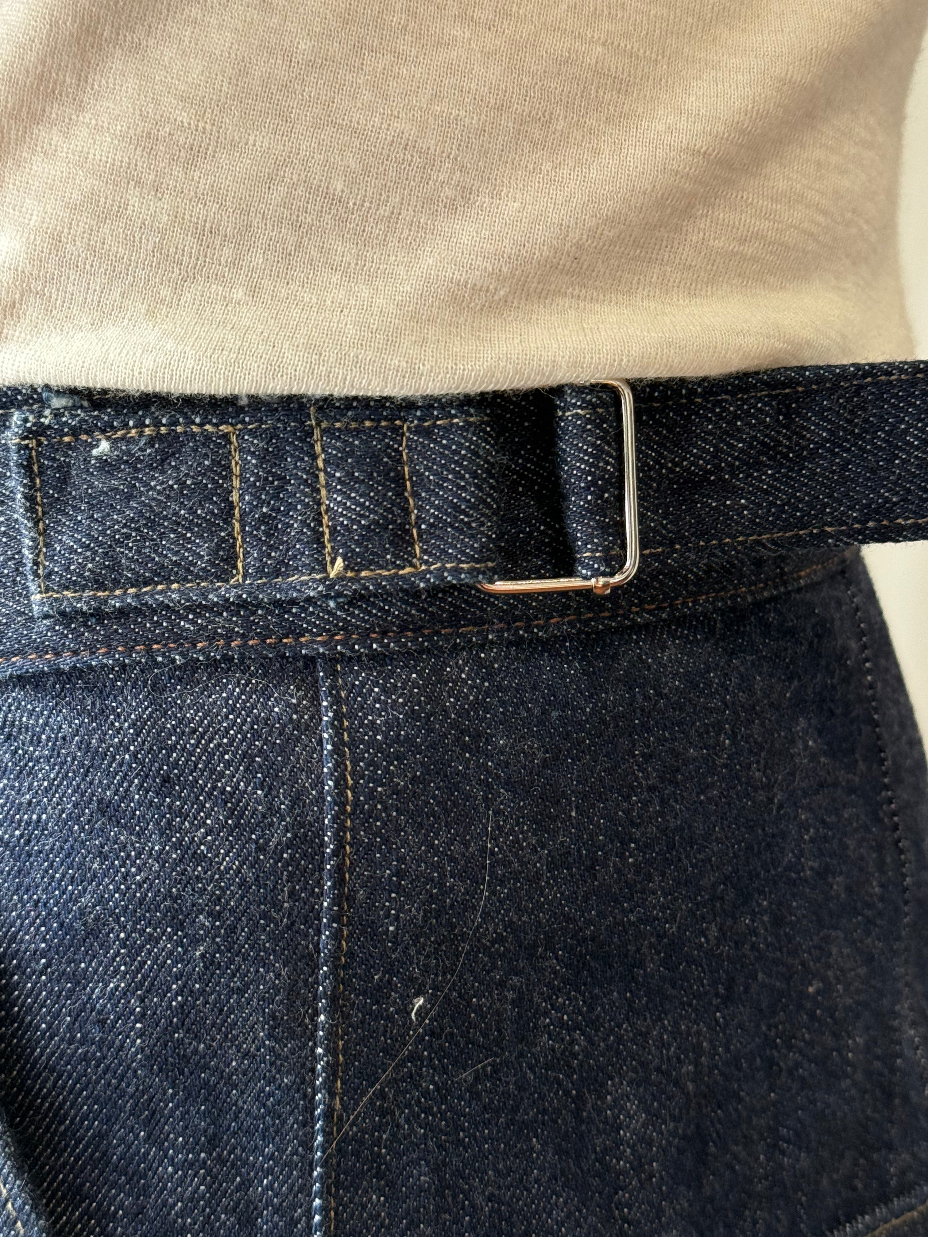 Wide Leg Pleated Denim 13oz