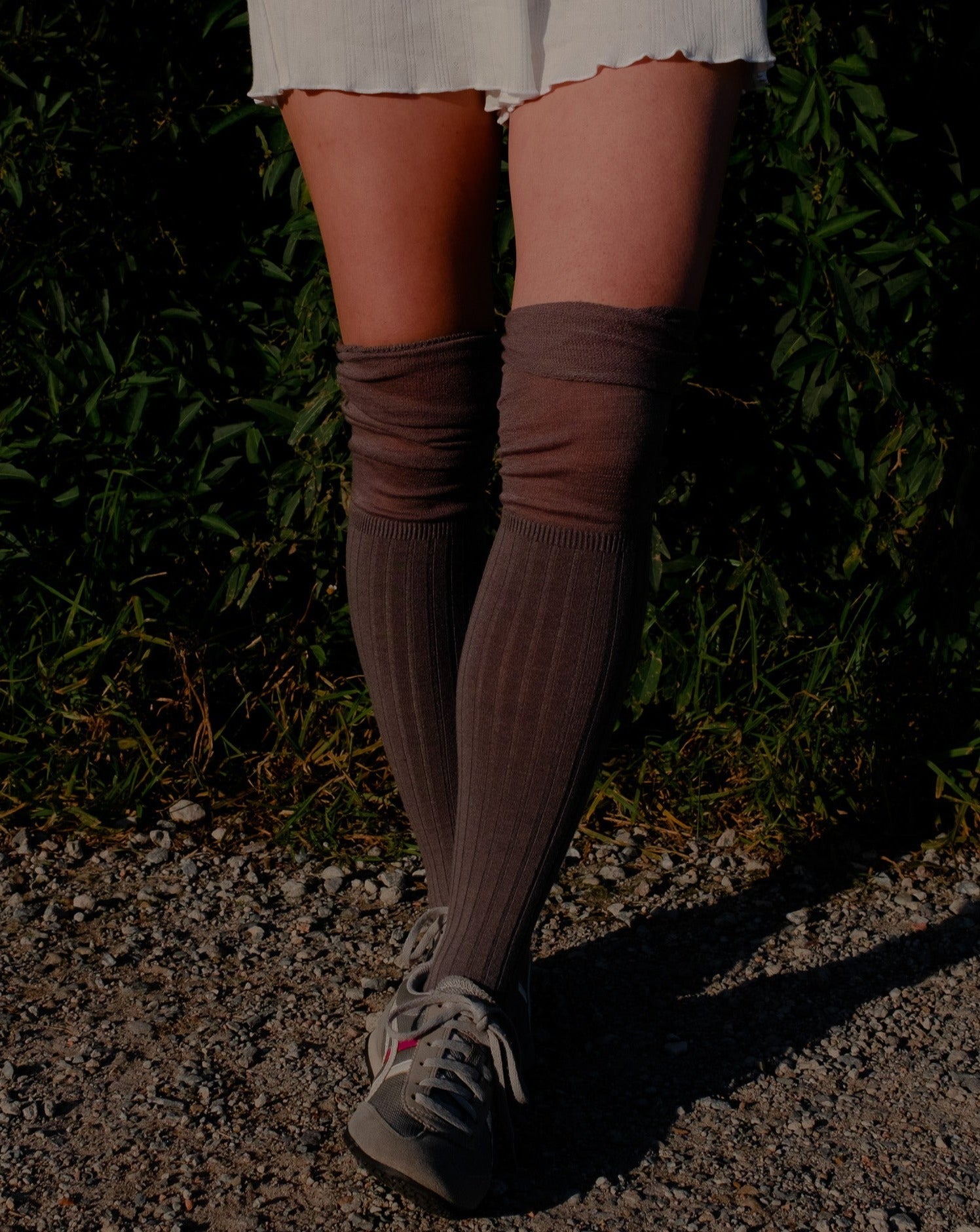 Knee-high Layered Socks Charcoal Grey