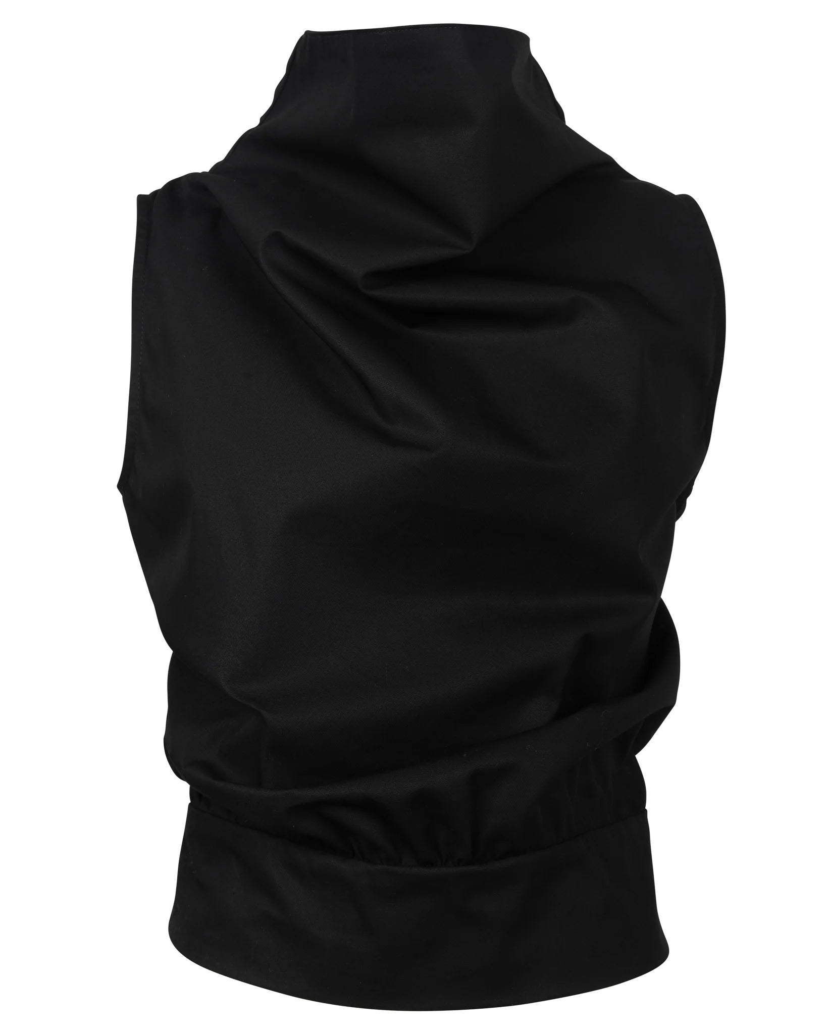 COWL TURTLENECK TANK BLACK