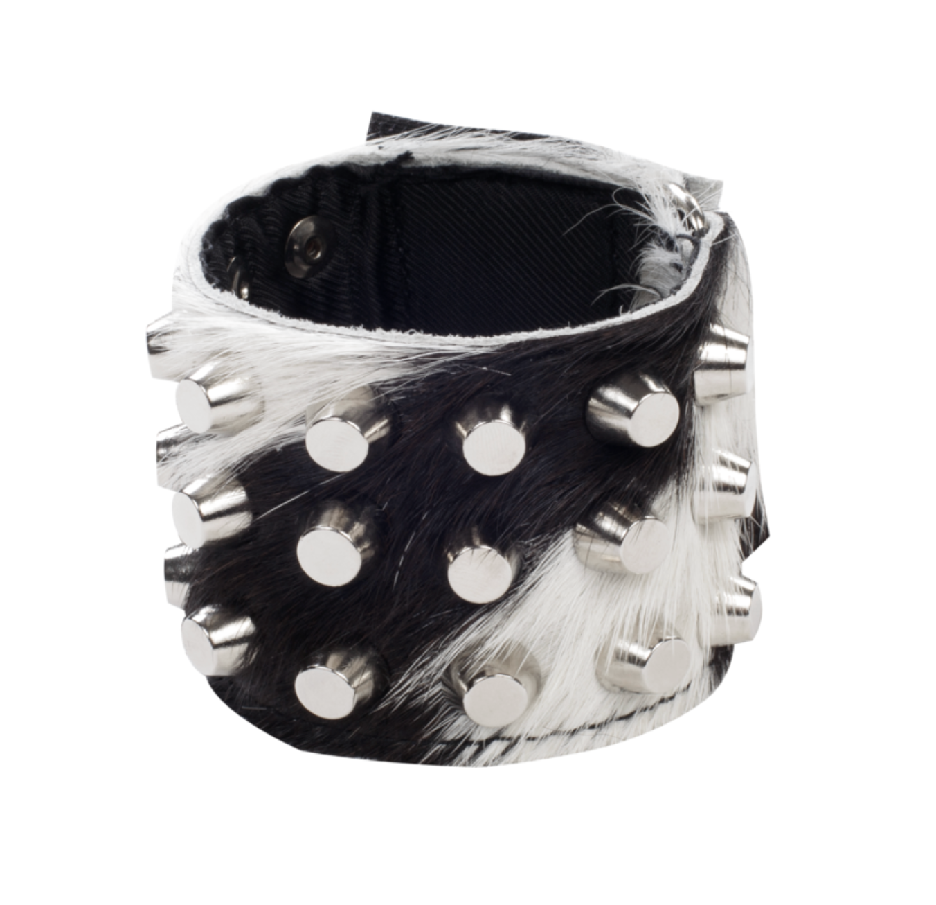 STUDDED BRACELET IN CALF SKIN DARK BROWN
