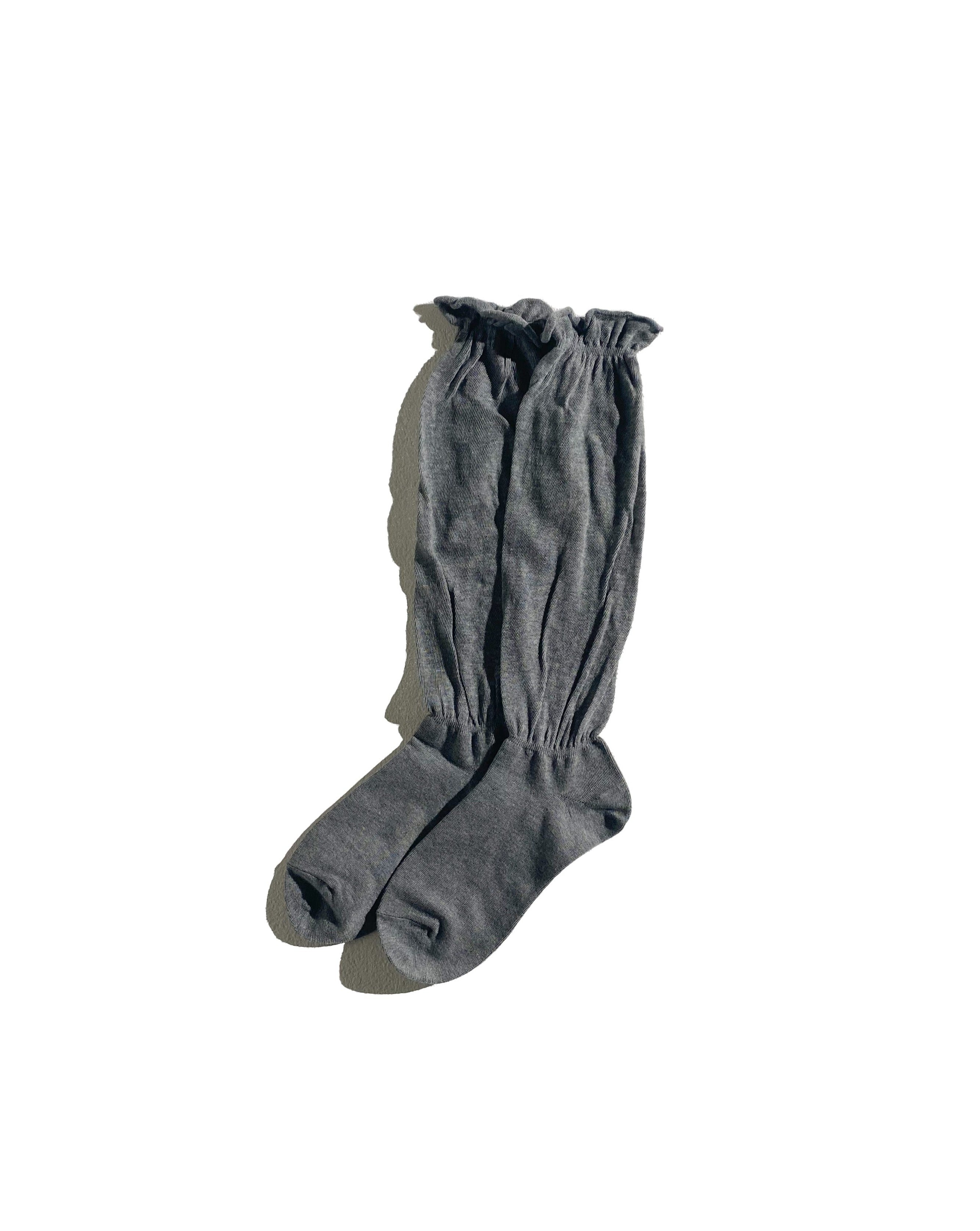 Cotton Sheer Knee Socks Grey
