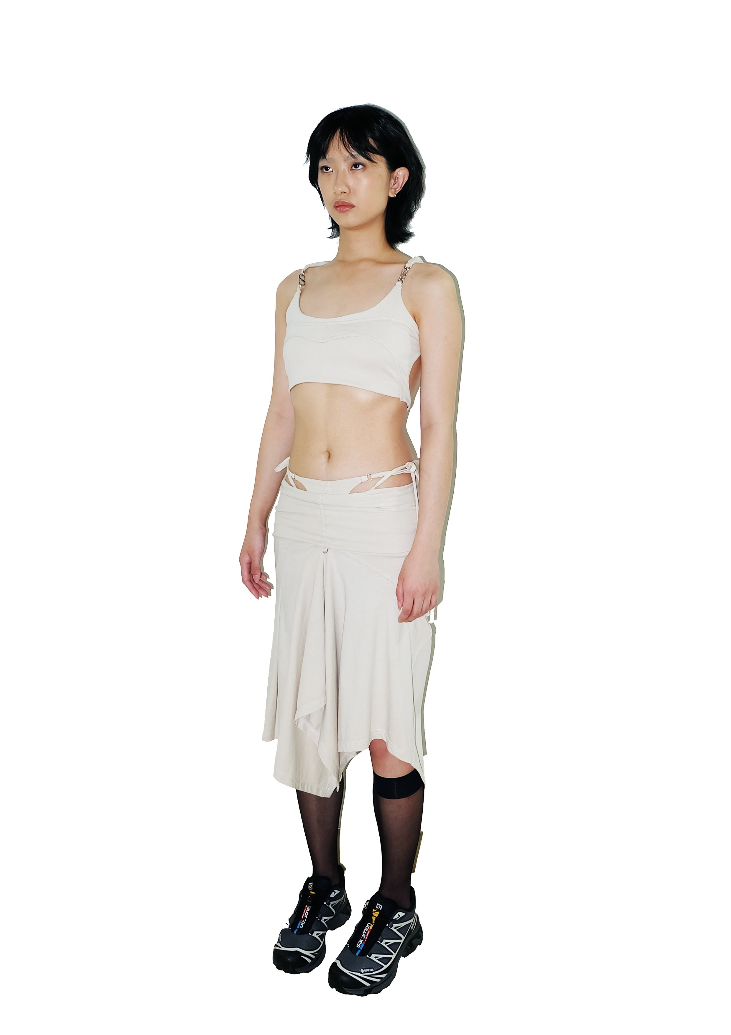 System Midi Skirt Cream
