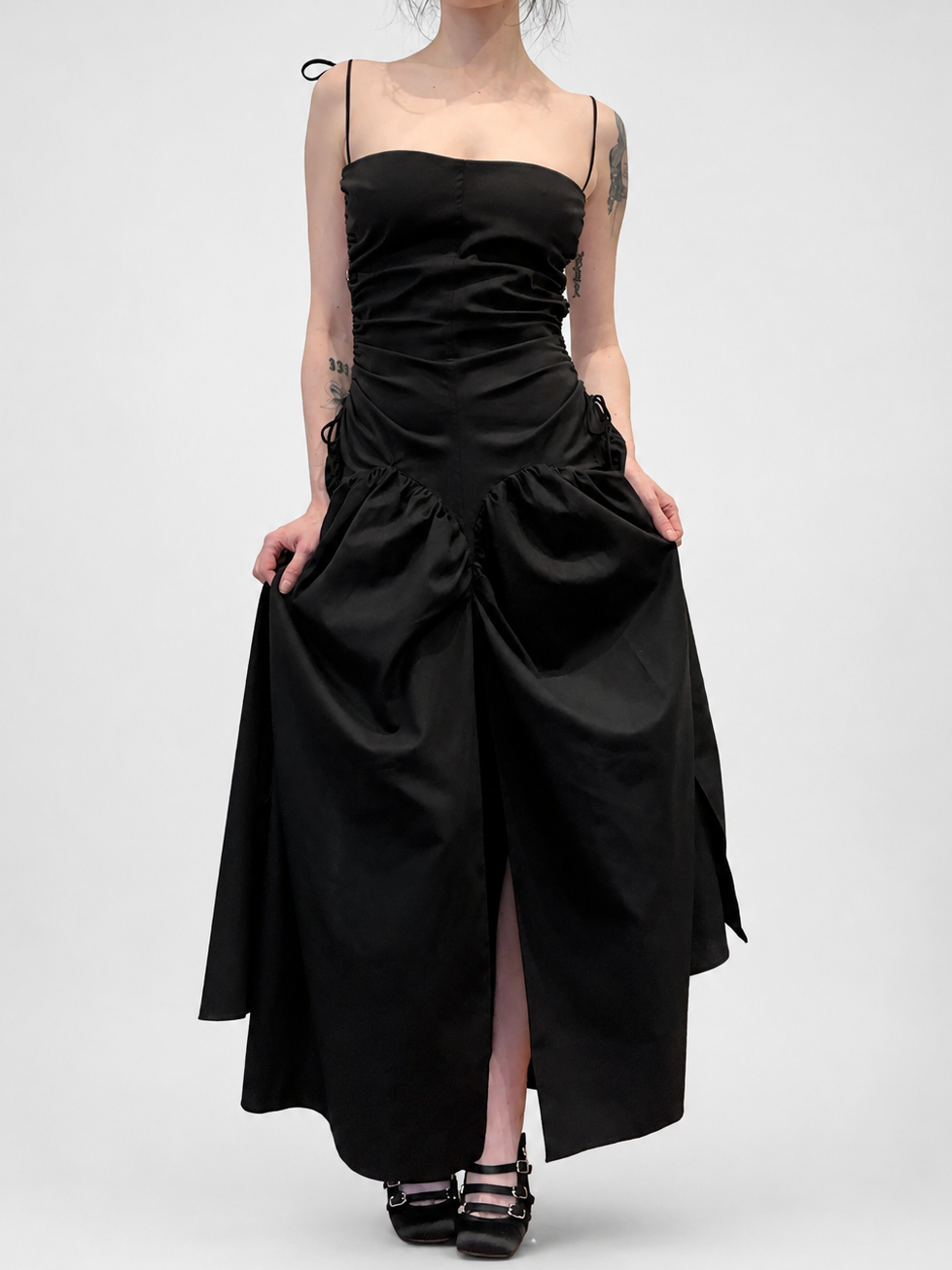 Open back Cami Bubble Dress Black