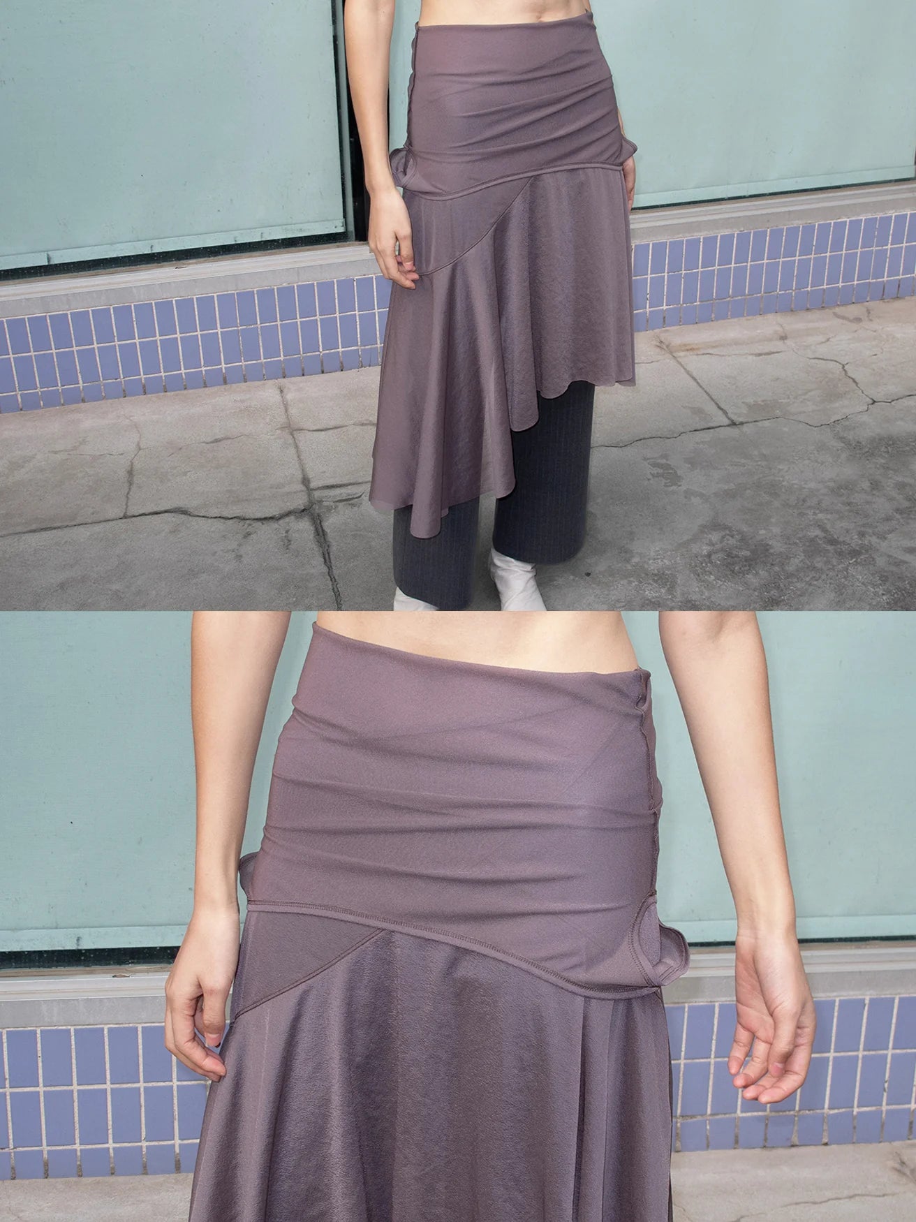 Off-shoulder Sheer Dress