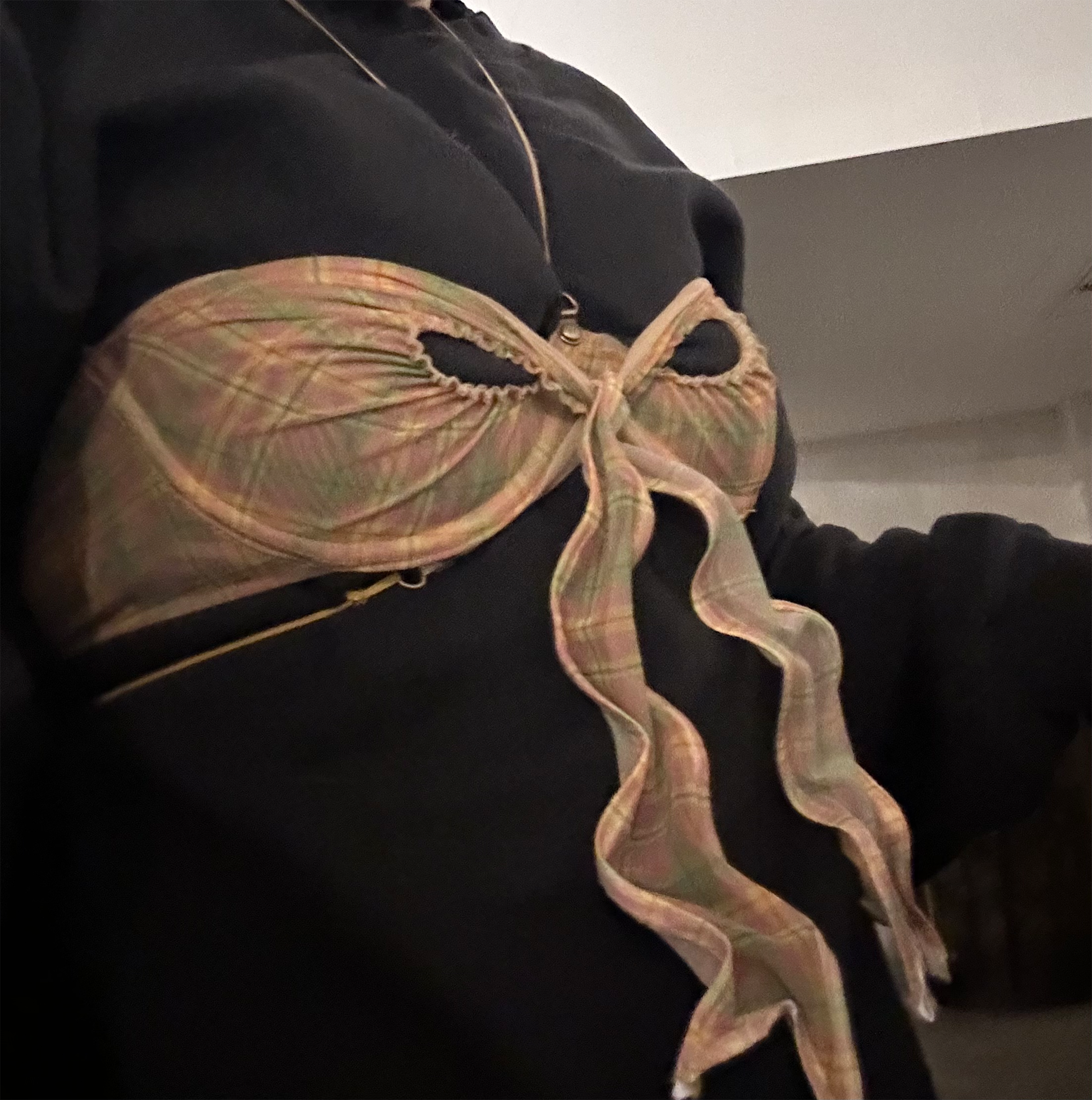 Mesh Bowkini Top and Bottom Set Lunar Tartan