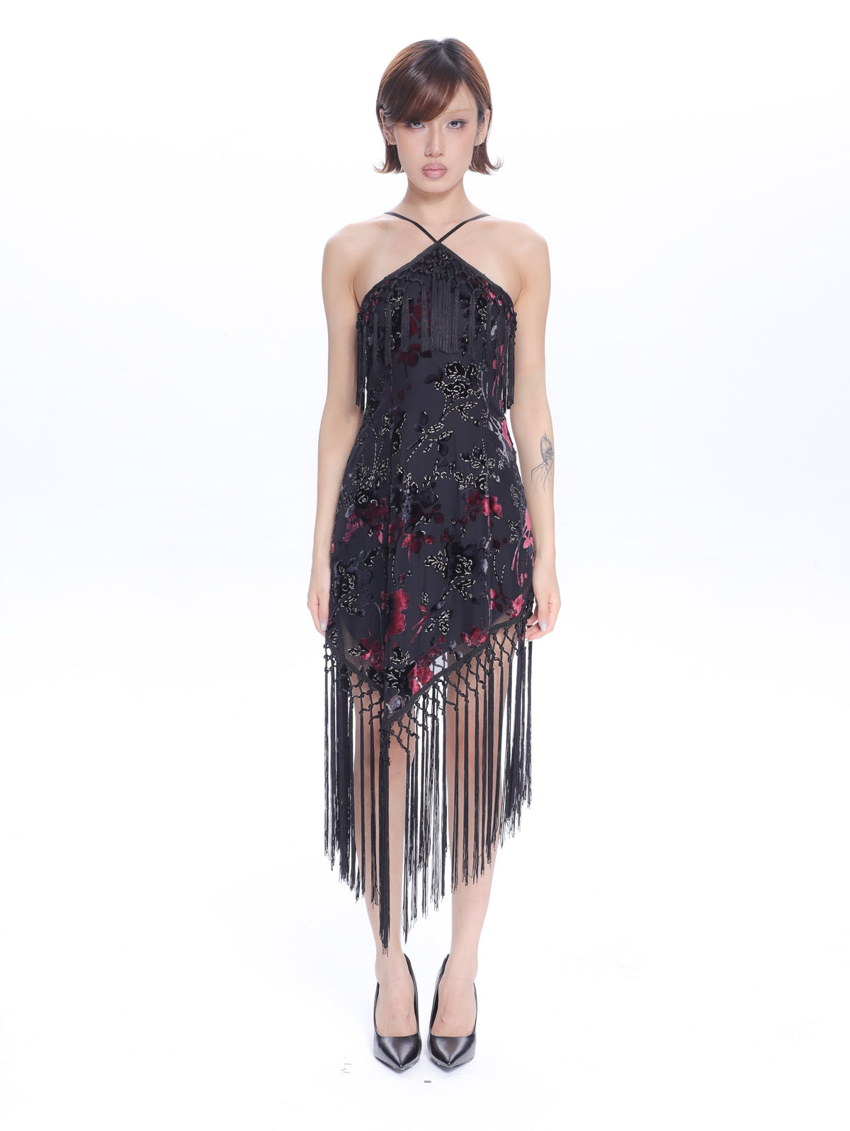 Valencia Floral Fringe Dress