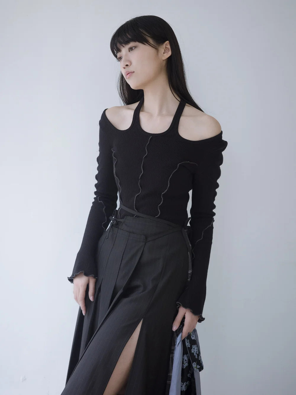 Pina Multiway Rib Top - Black