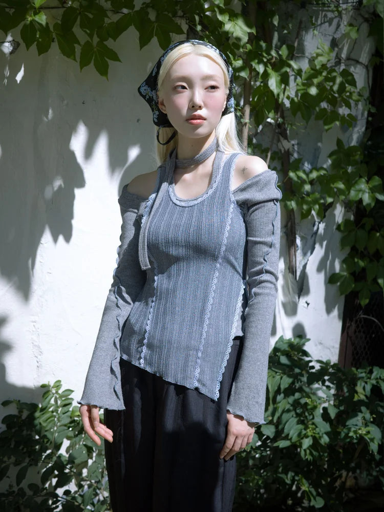 Pina Multiway Rib Top - Grey