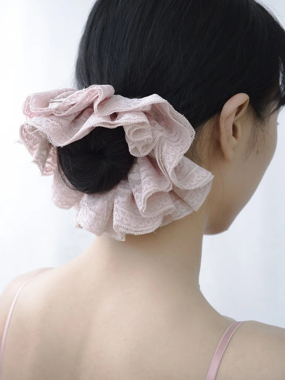 Marie Lace Scrunchies - Pink