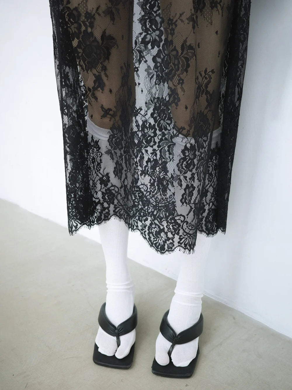 Simone Open-Back Slip Dress - Black Lace