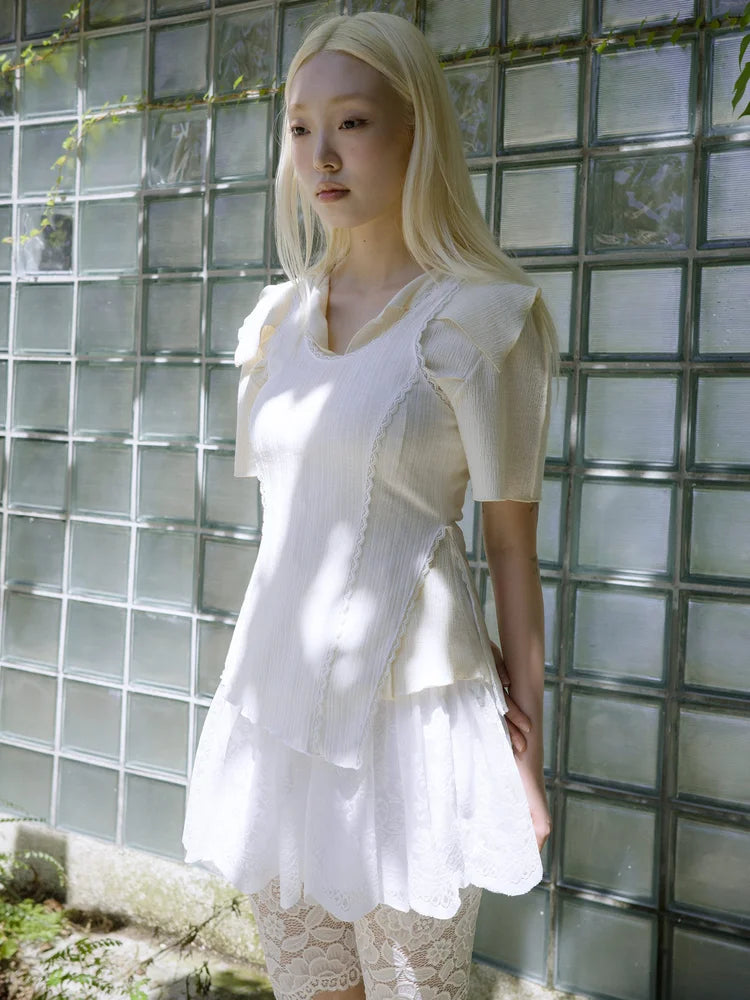 Sophie Lace Trim Tank Top - White