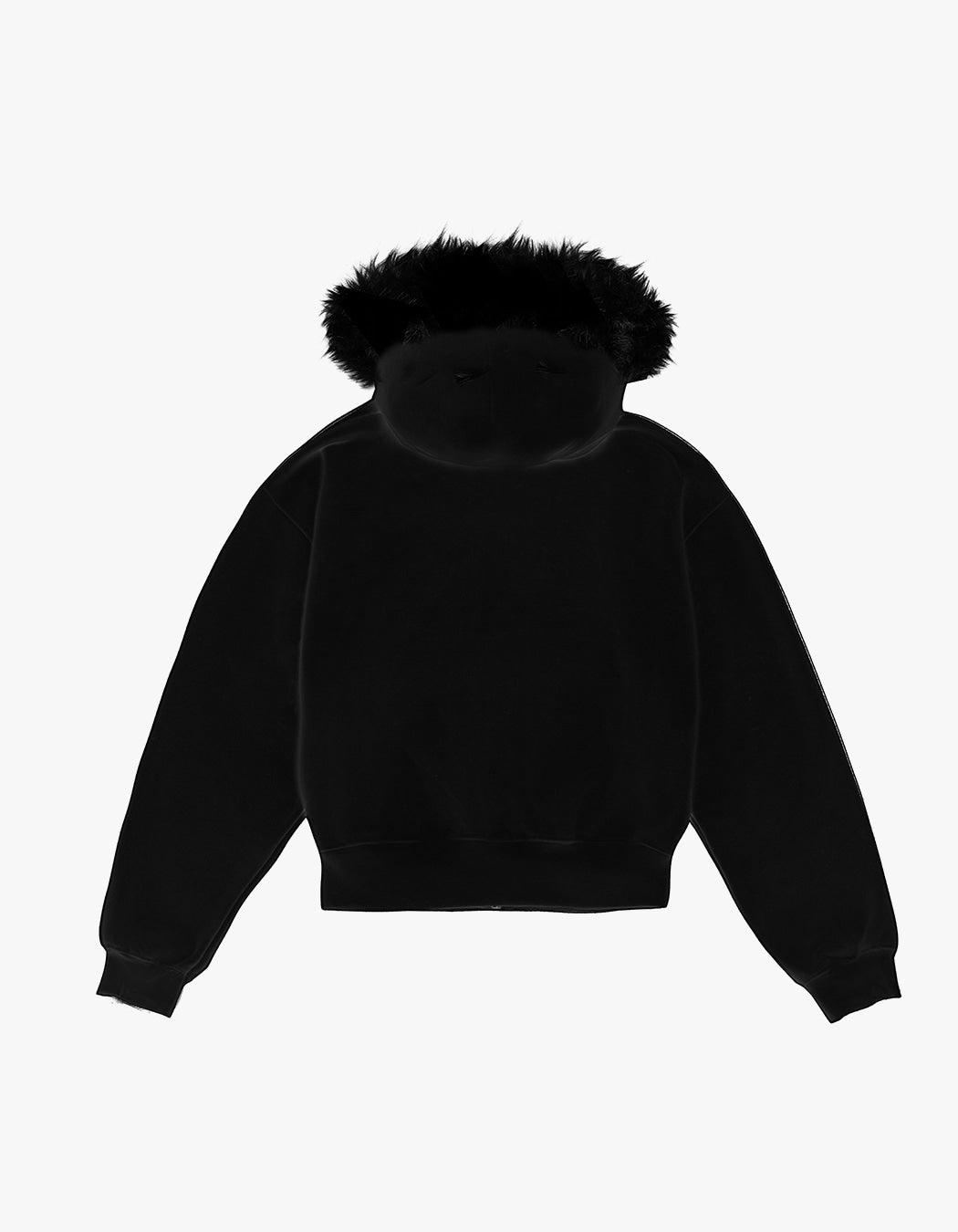 Studded Faux Fur hoode - Black