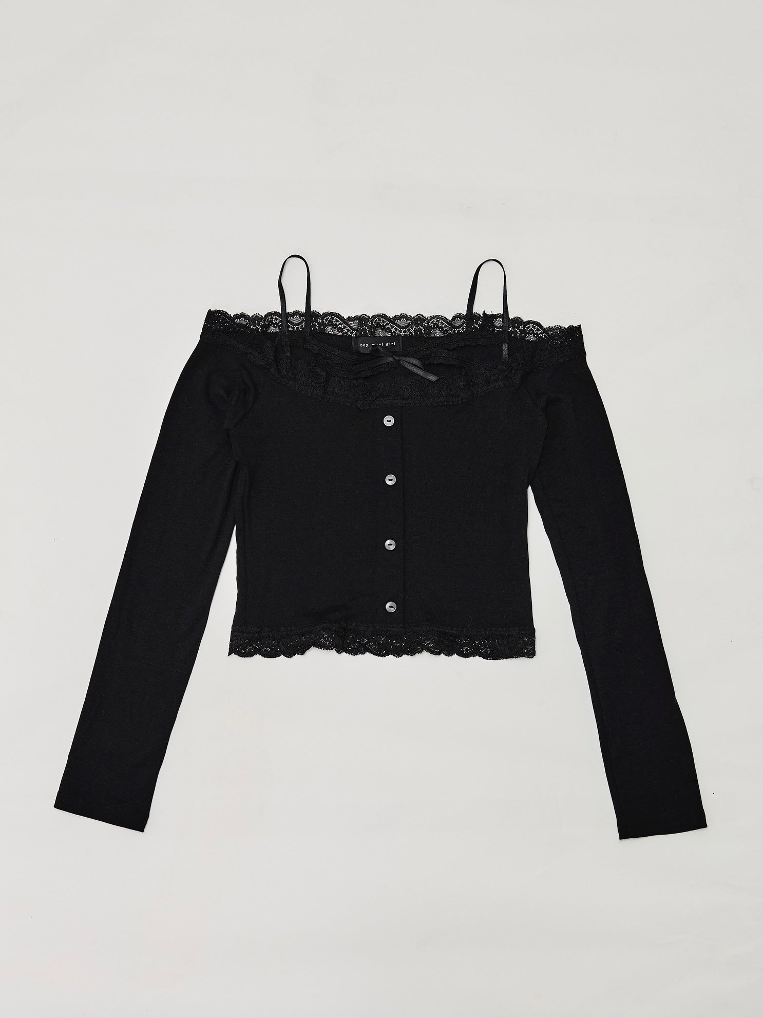 Lace Ribbon Tops[2Colors]