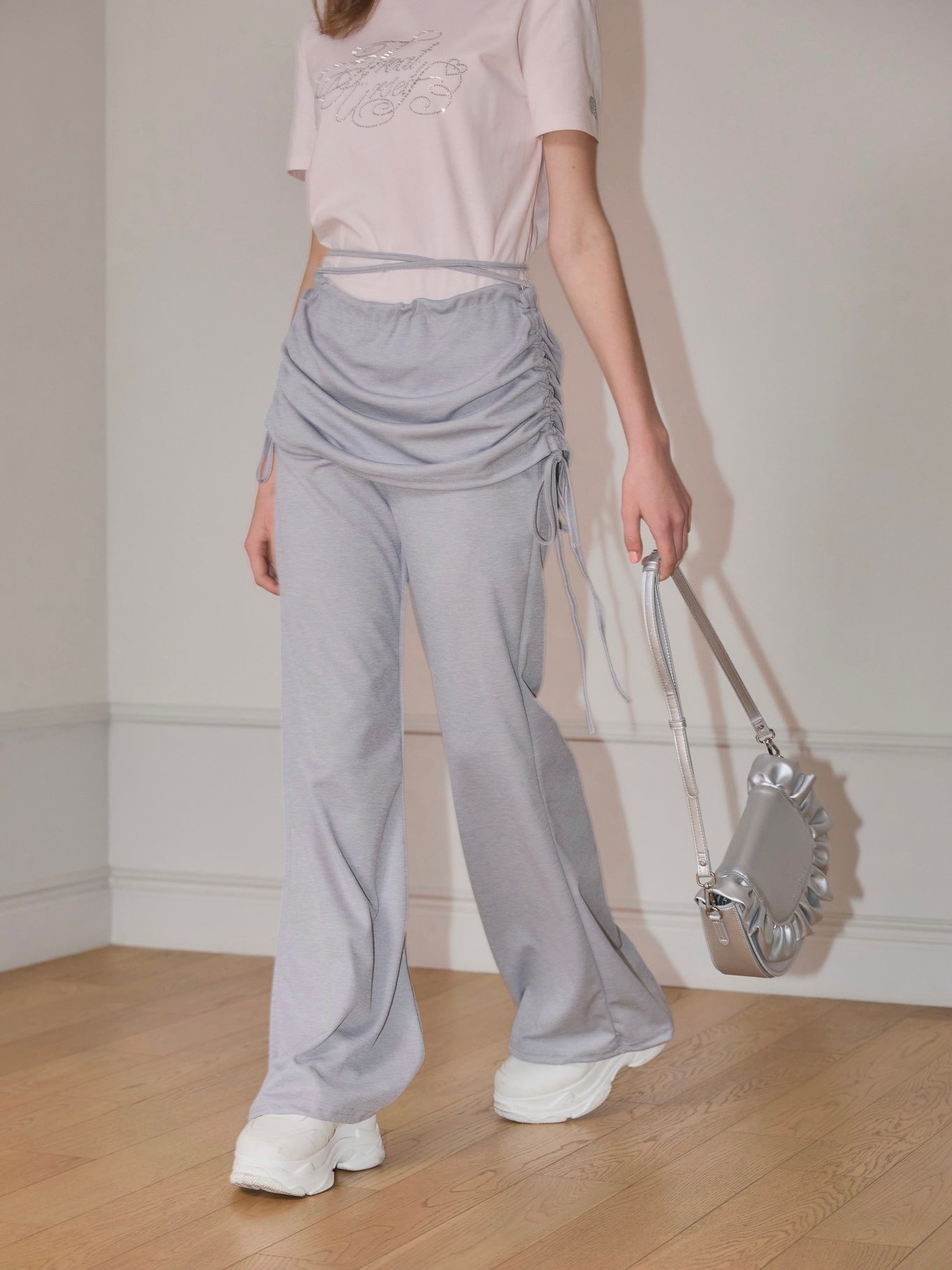 Layered Ribbon pants [2Colors]