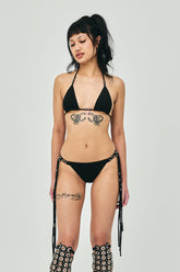 TEMPLE STRAPPY BIKINI BALCK FRONT