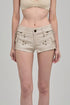 UTILITY MINI SHORTS WITH ZIPPERS BEIGE FRONT