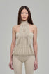 MIEN TOP SPAGHETTI STRAP HIGH NECK CREAM FRONT
