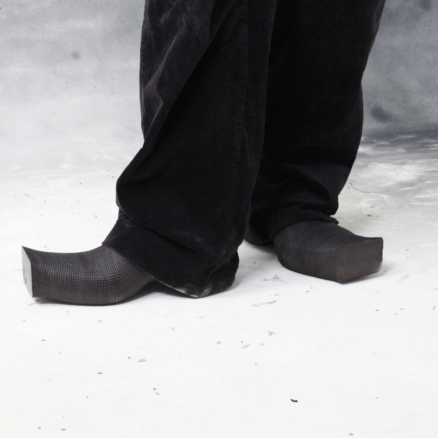 Heeled Square Toe Rubber Mules