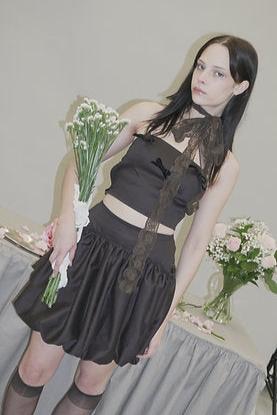 Deep Choco Balloon Skirt