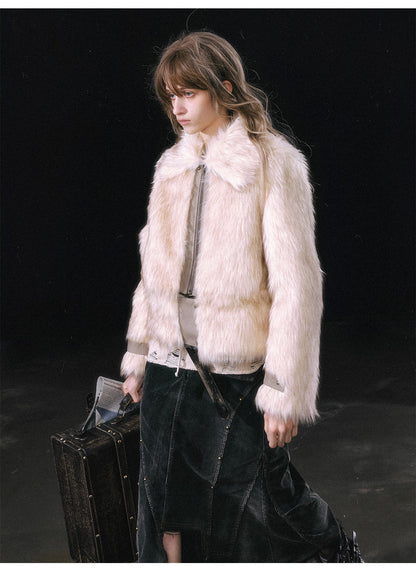 Beige Fuzzy Teddy Coat