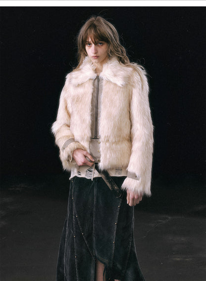 Beige Fuzzy Teddy Coat