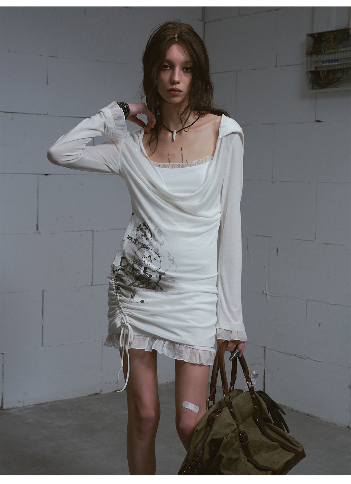 White two-piece dress