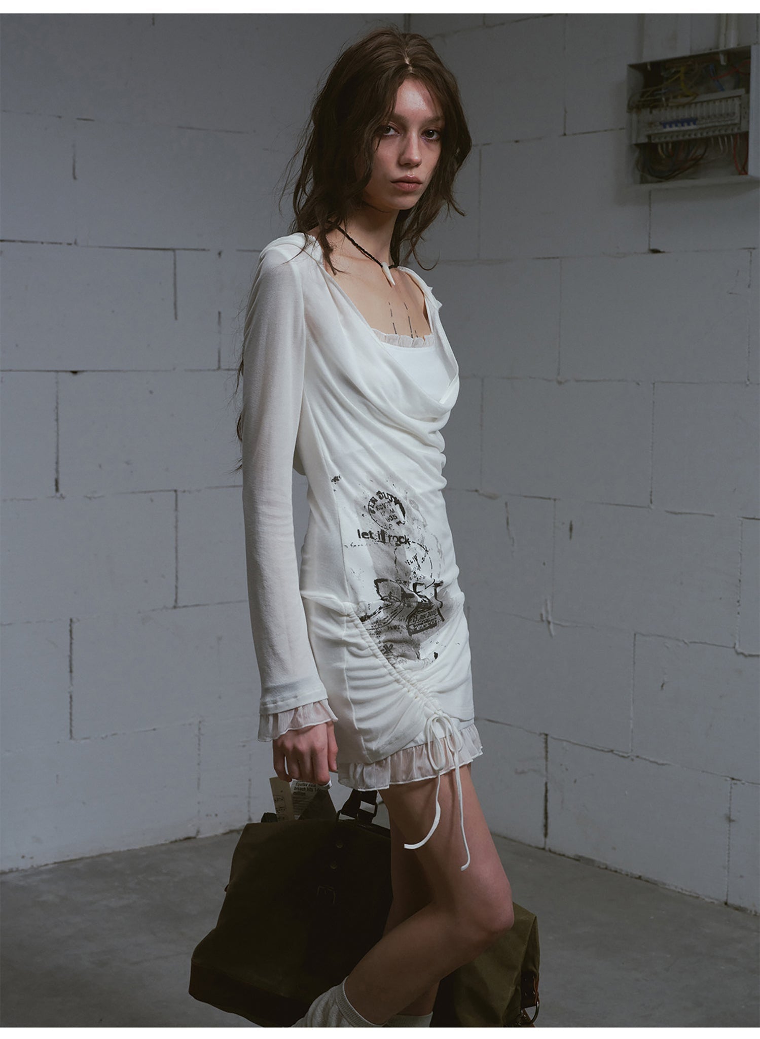 White two-piece dress