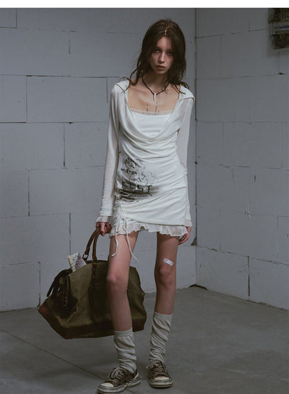 White two-piece dress