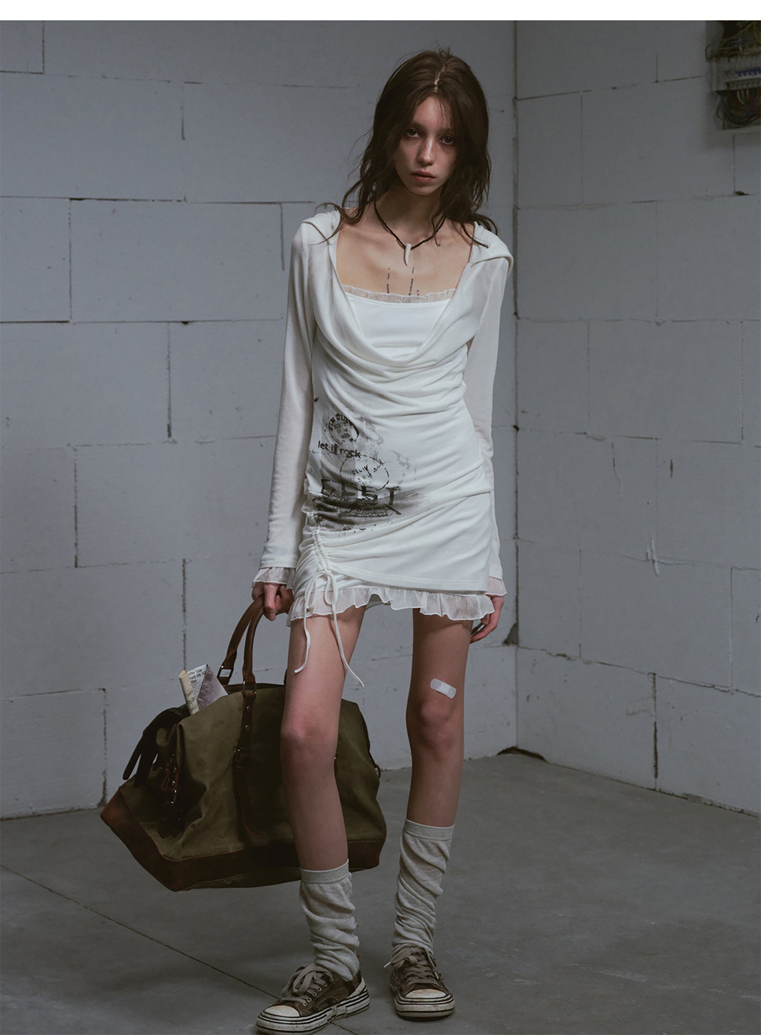 White two-piece dress