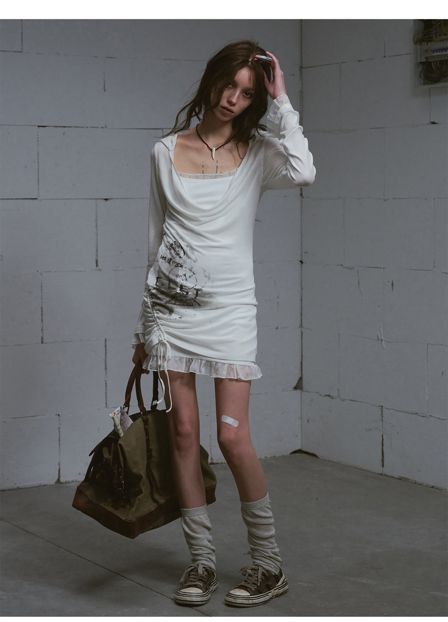 White two-piece dress