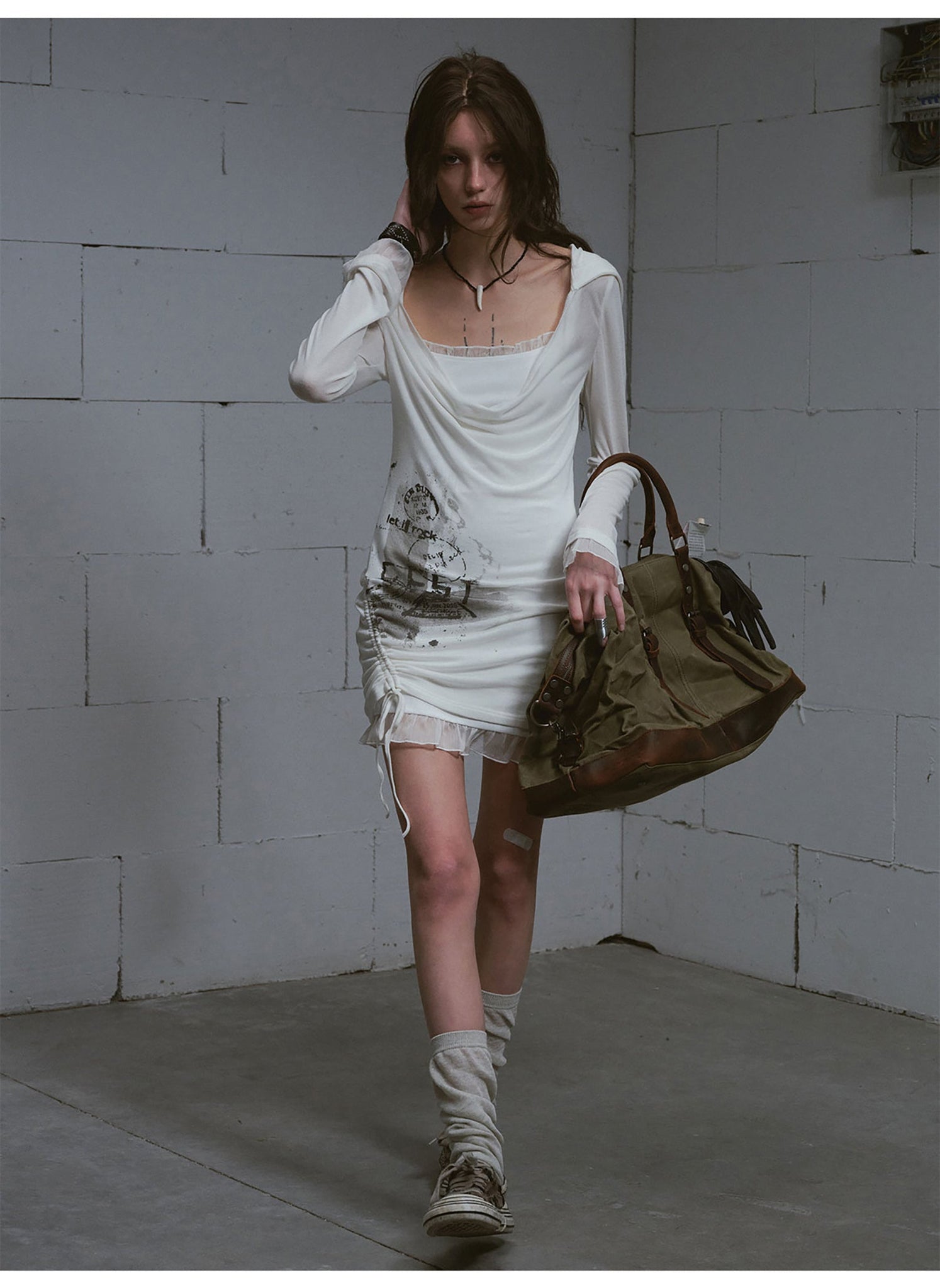 White two-piece dress