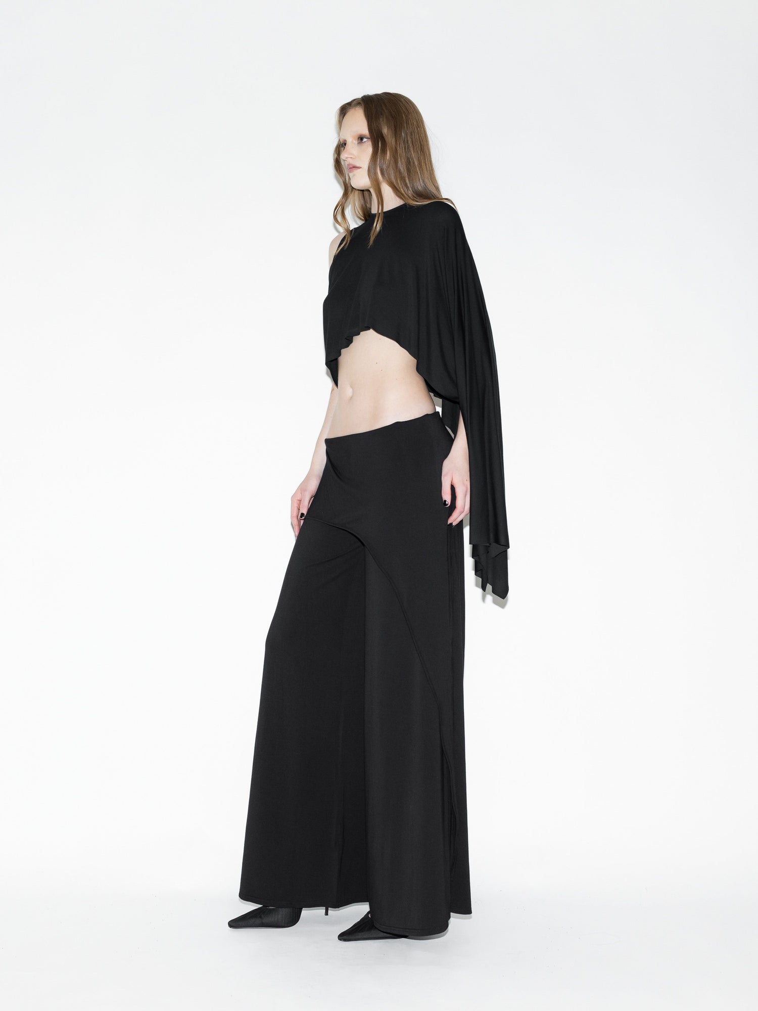 Draped Bat Pant Black