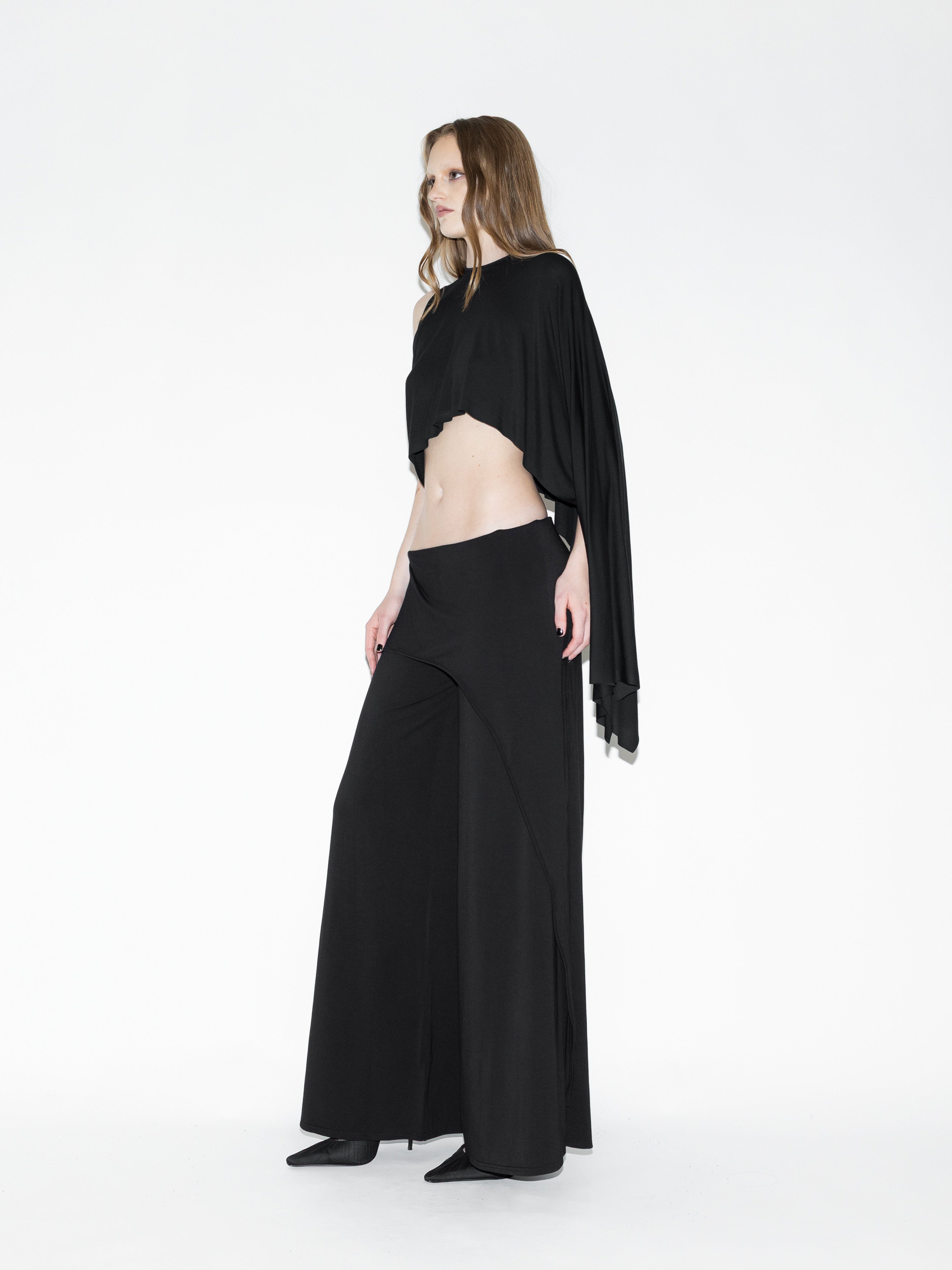 Draped Bat Pant Black