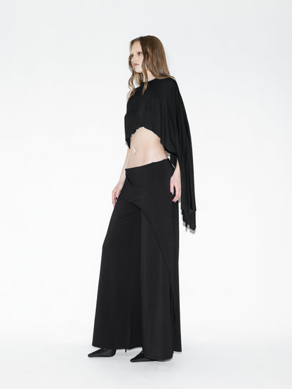 Draped Bat Pant Black