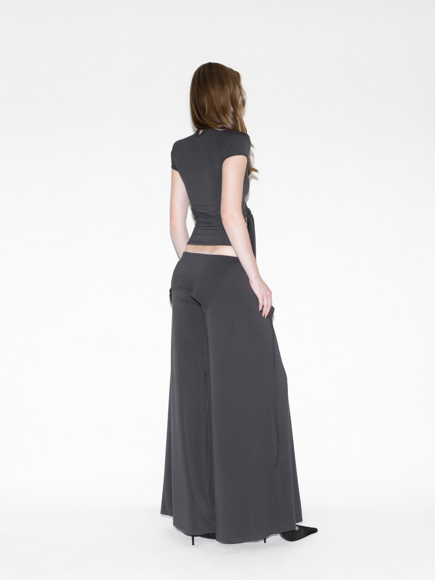 Draped Bat Pants Gray