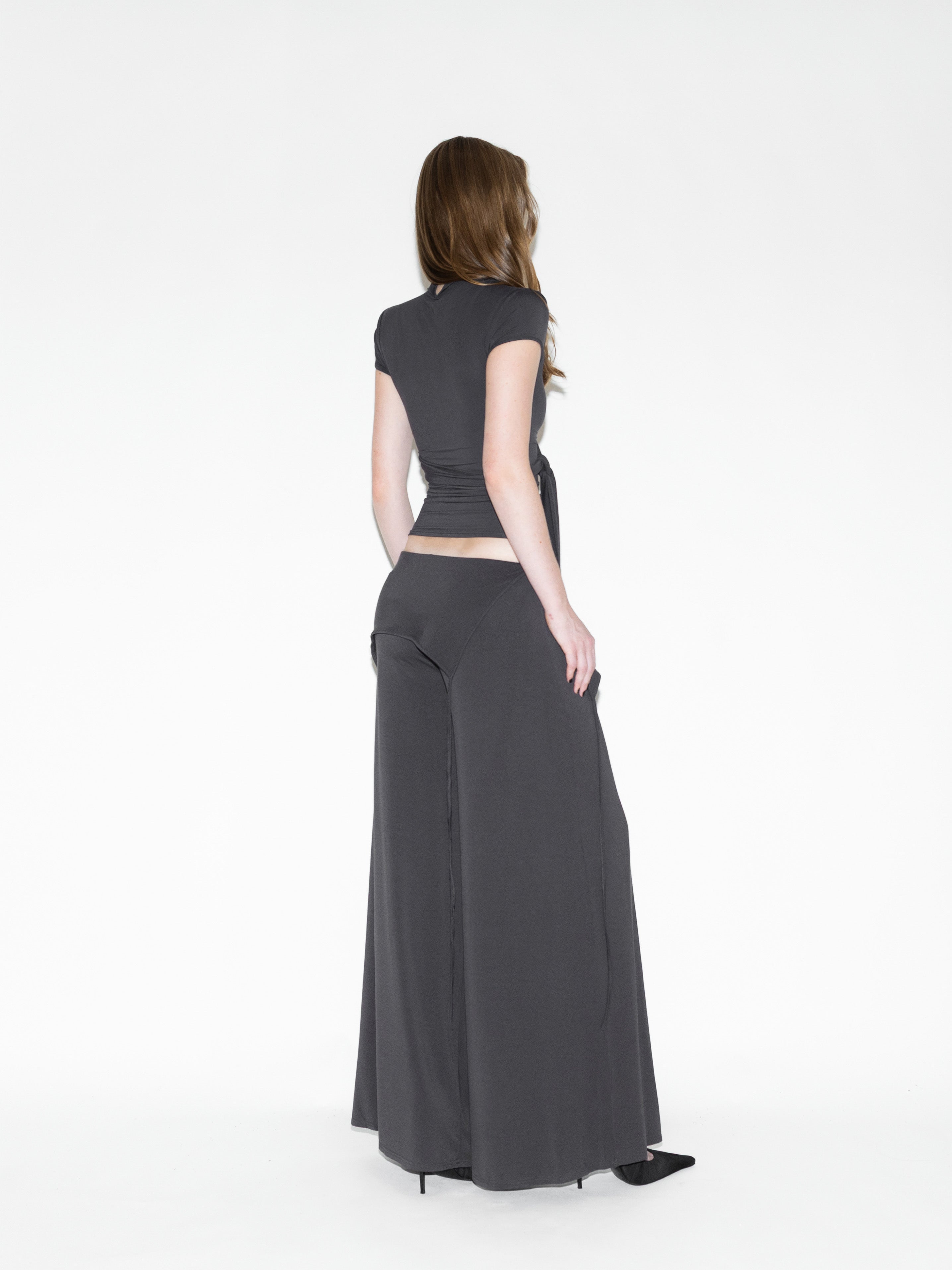 Draped Bat Pants Gray
