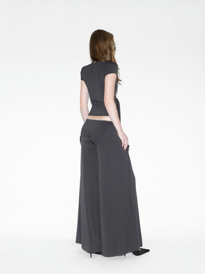 Draped Bat Pants Gray