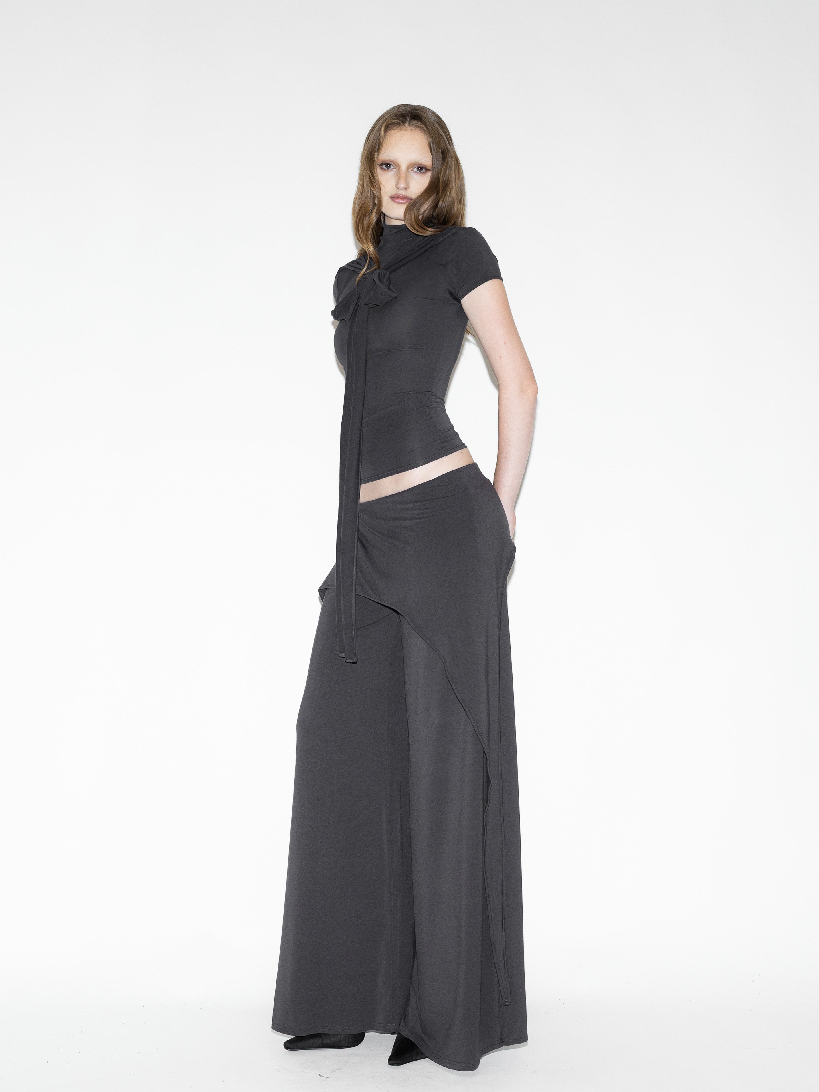 Draped Bat Pants Gray