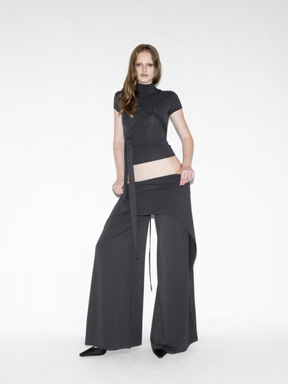 Draped Bat Pants Gray
