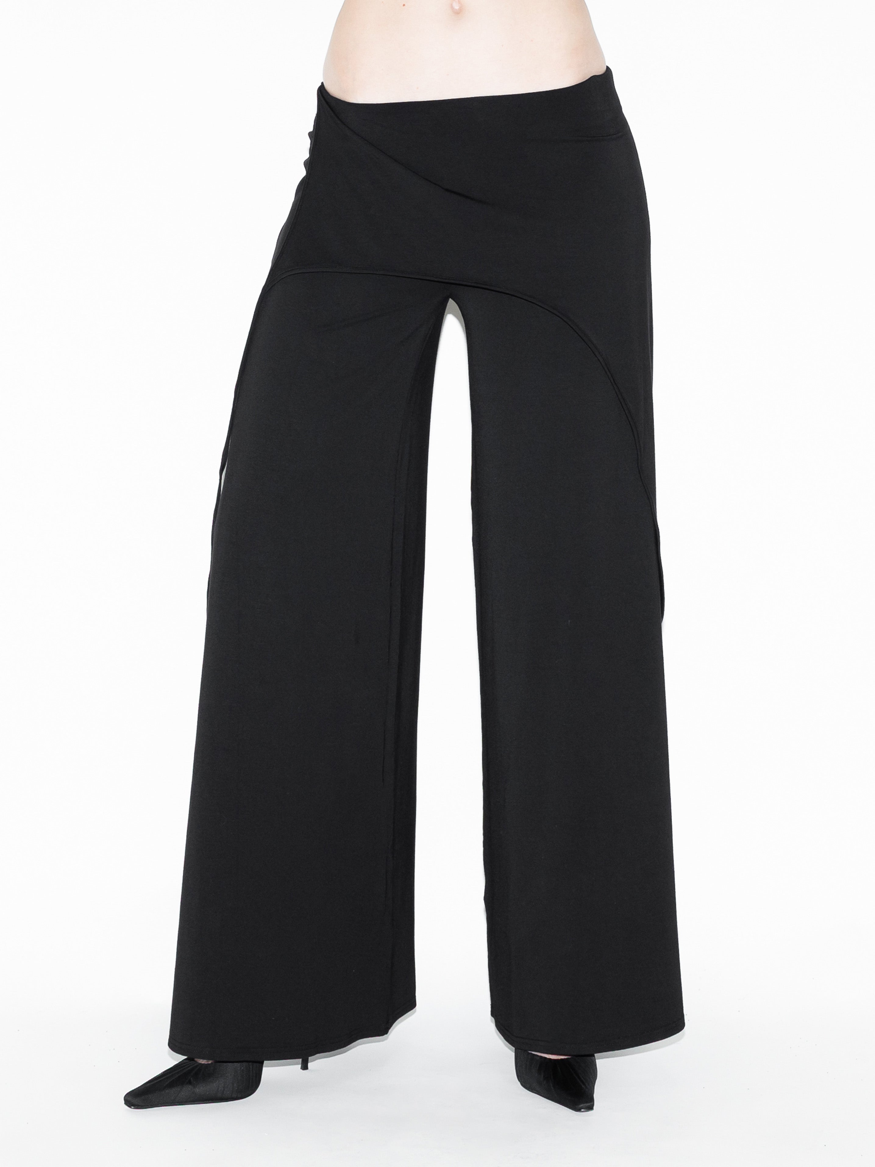 Draped Bat Pant Black