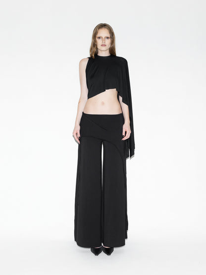 Draped Bat Pant Black