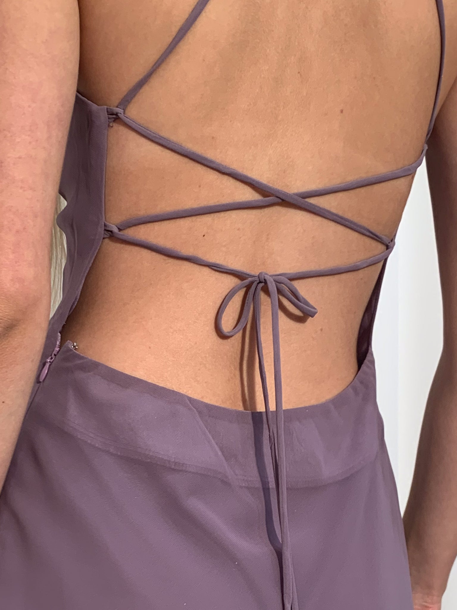 Purple Cowl Neck Dress