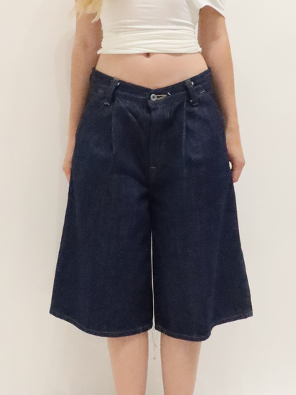 Wide Leg Pleated Jorts 13oz