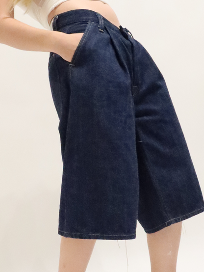 Wide Leg Pleated Jorts 13oz