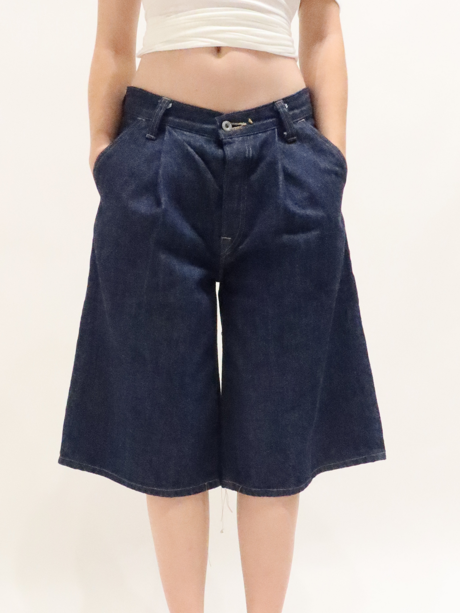 Wide Leg Pleated Jorts 13oz