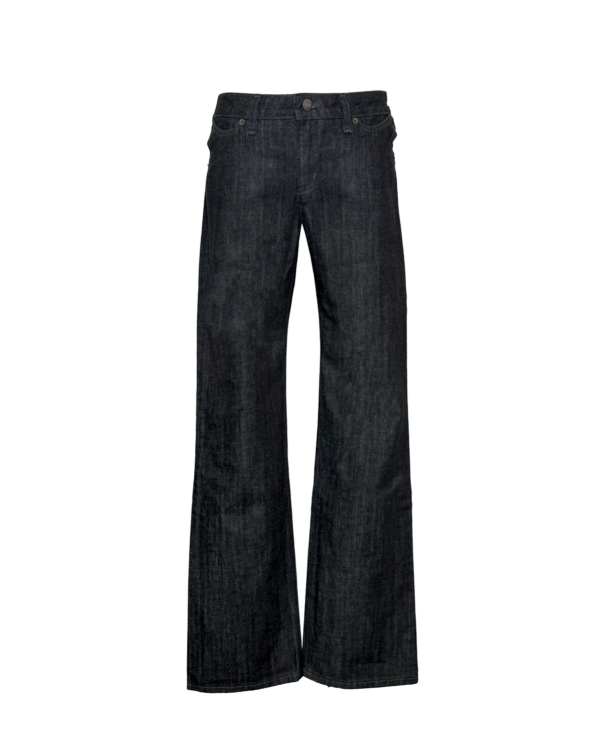 Back Buckle Boot Cut Black Slub